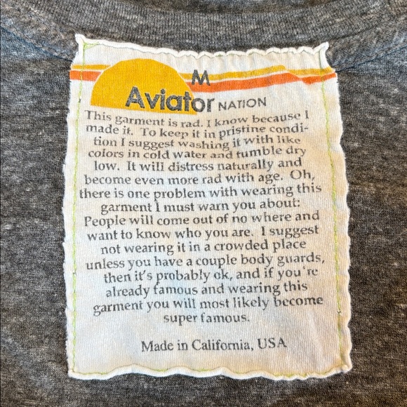 Aviator Nation Short Sleeve Shirt, Women’s M, Gray - Picture 3 of 4